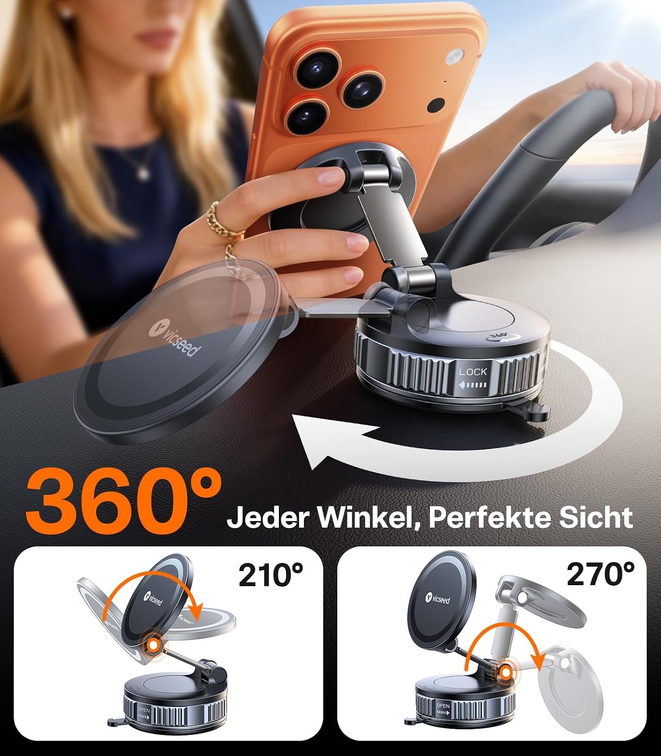 image:imageVICSEED Handyhalterung Auto Magnet fr MagSafe AutohalterungStarke VakuumSchwarz