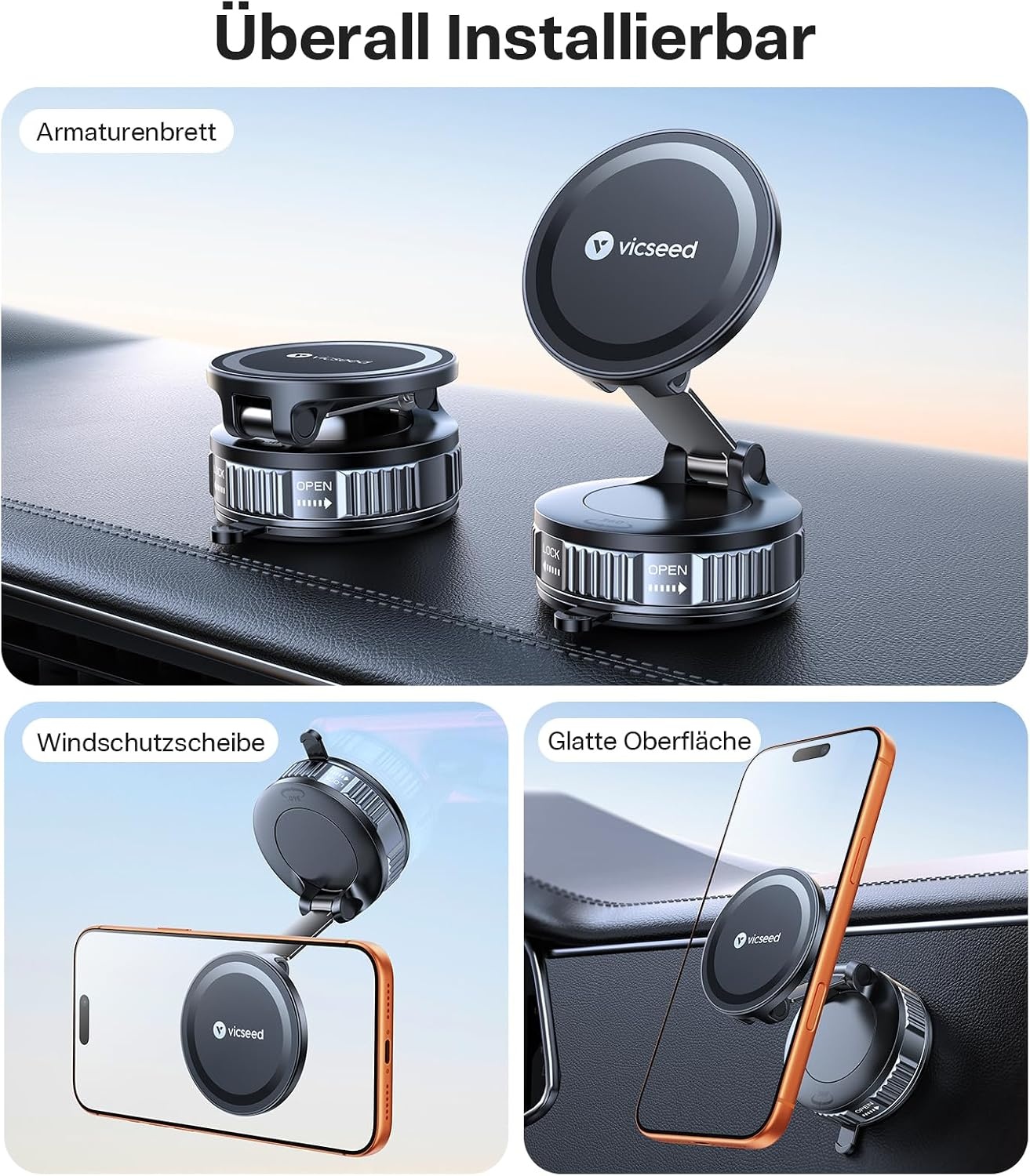 image:imageVICSEED Handyhalterung Auto Magnet fr MagSafe AutohalterungStarke VakuumSchwarz