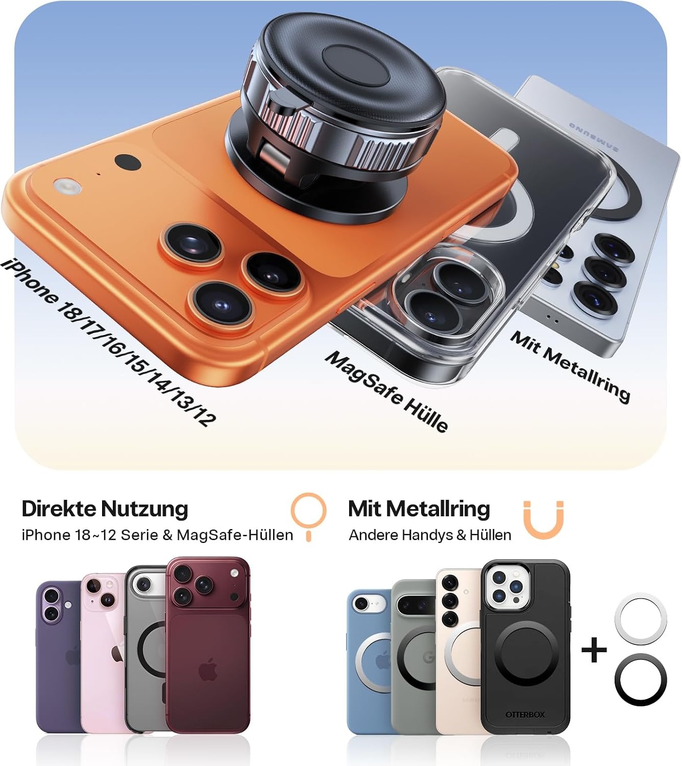 image:imageVICSEED Handyhalterung Auto Magnet fr MagSafe AutohalterungStarke VakuumSchwarz