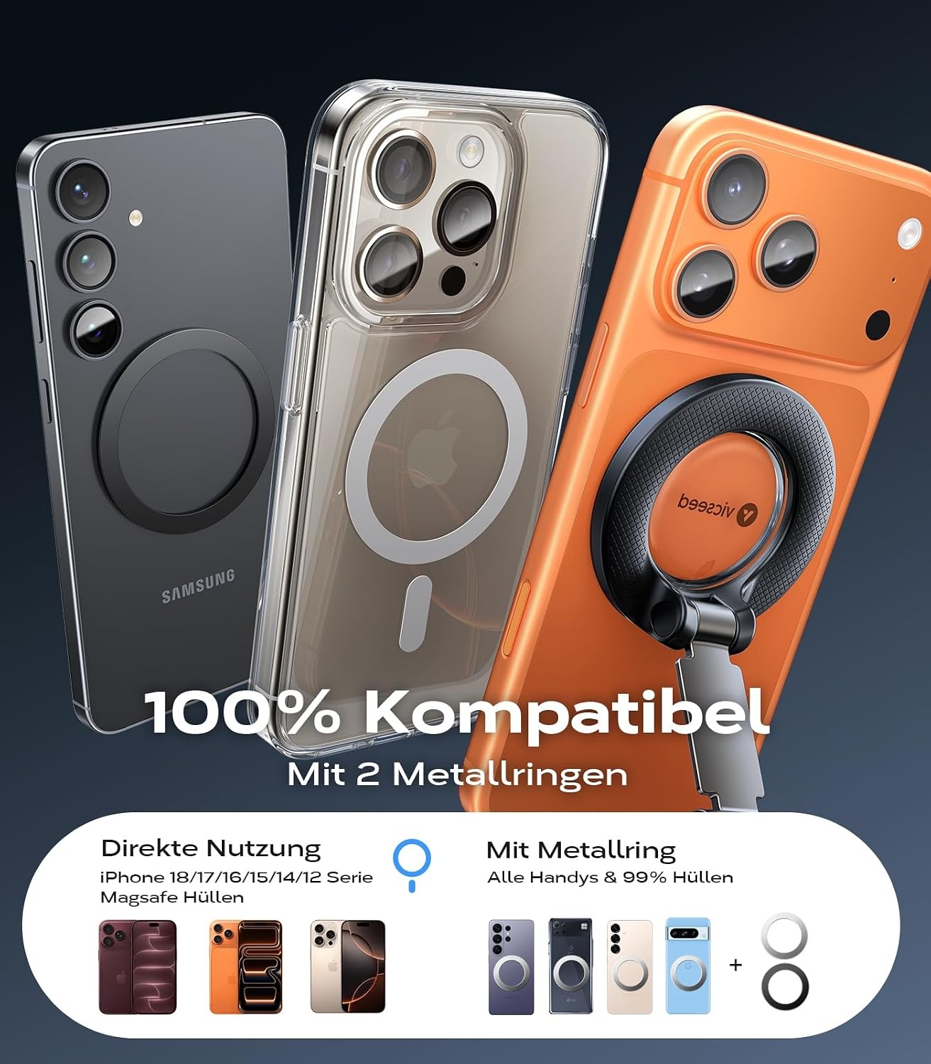 image:imageVICSEED Militrische Handyhalterung Auto Magnet fr MagSafe AutohalterungSchwarz