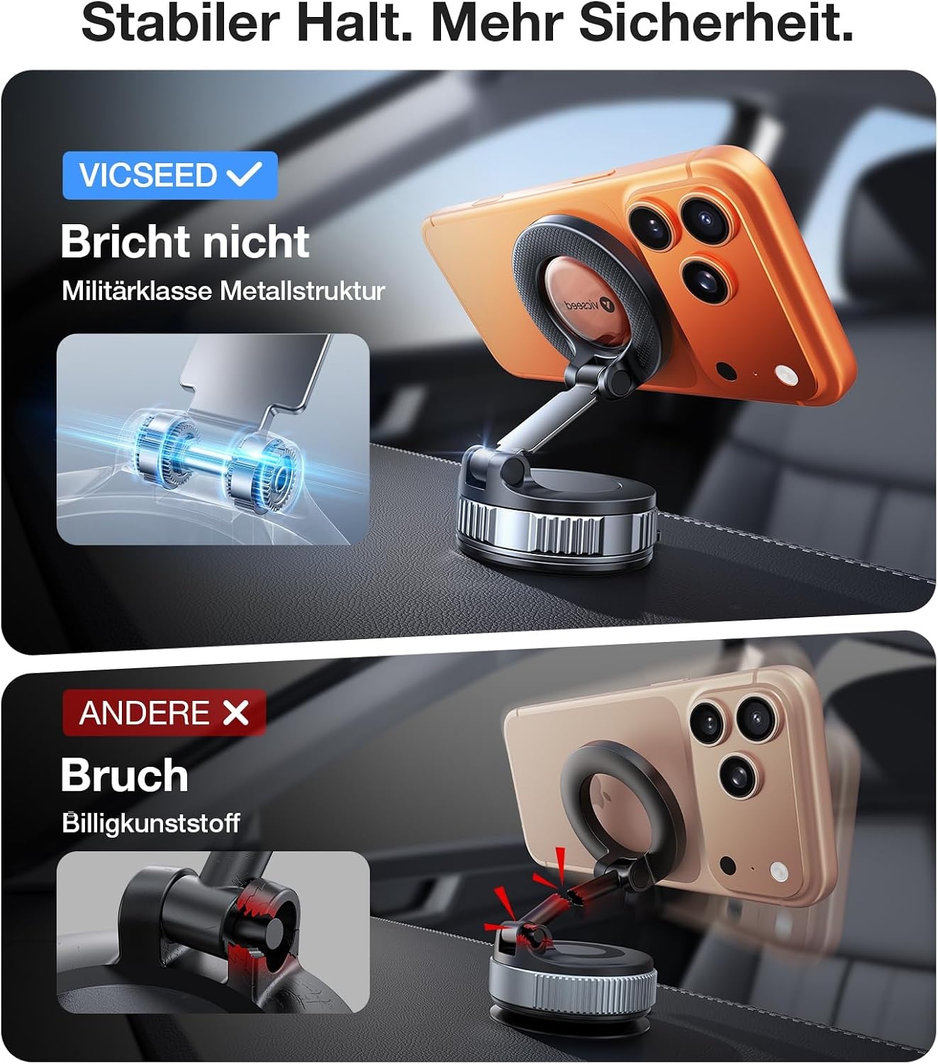 image:imageVICSEED Militrische Handyhalterung Auto Magnet fr MagSafe AutohalterungSchwarz