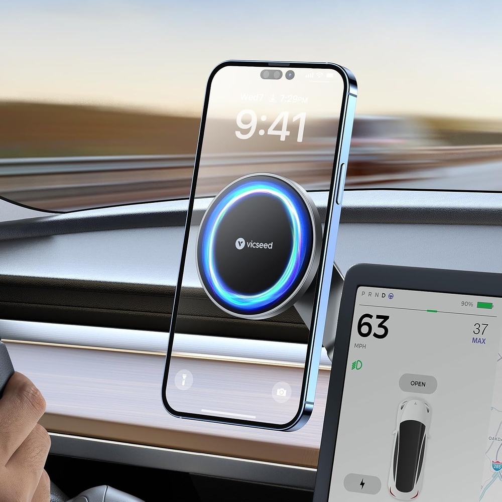 image:imageVICSEED Handyhalterung Auto Magnet fr Monitor Faltbar amp Versteckt MagSafe Autohalterung Strkste Magnetkraft Perfekt fr Tesla Model 3 amp YStrkste Haftung Handyhalterung fr alle Handys