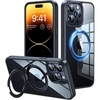 VICSEED für Magsafe iPhone 14 Pro Max Hülle – Unsichtbarer Klappständer Magnetische Durchsichtige Handyhülle [Dünn & Stoßfest] 10FT SGS-Militärschutz für iPhone 14 Pro Max case, Schwarz
