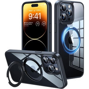 VICSEED für Magsafe iPhone 14 Pro Max Hülle – Unsichtbarer Klappständer Magnetische Durchsichtige Handyhülle [Dünn & Stoßfest] 10FT SGS-Militärschutz für iPhone 14 Pro Max case, Schwarz